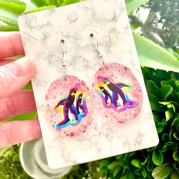 Lisa Frank Penguin Acrylic Earrings - Picture 2 of 5